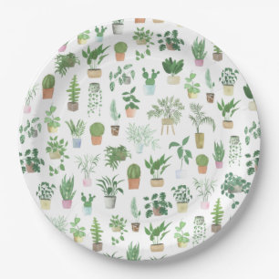 Assiettes En Carton Plantita House Plantes et Pots Motif