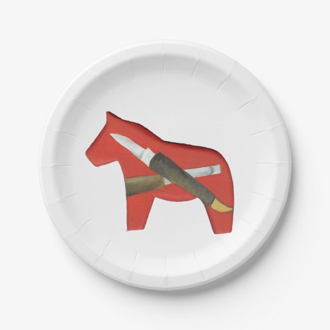 Assiettes En Carton Plaque à cheval en bois (Devant)