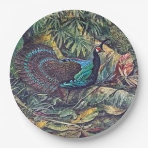 Assiettes En Carton Plaque à papier animale d'oiseau de faisan de paon