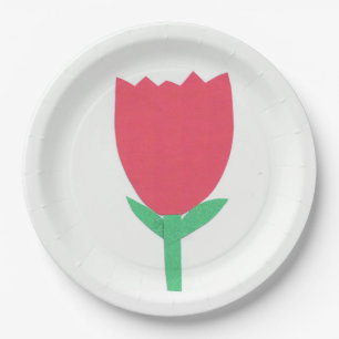 Assiettes En Carton Plaque à papier avec une conception rouge de