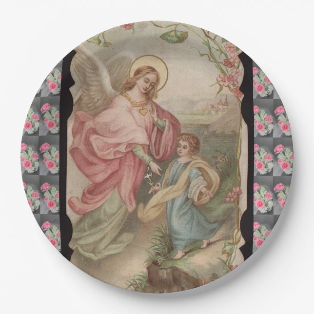 Assiettes En Carton Plaque à papier d'Angeles d'anges (Devant)