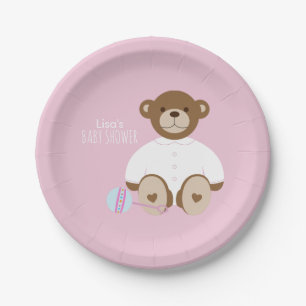 Assiettes En Carton Plaque à papier de baby shower d'ours de nounours