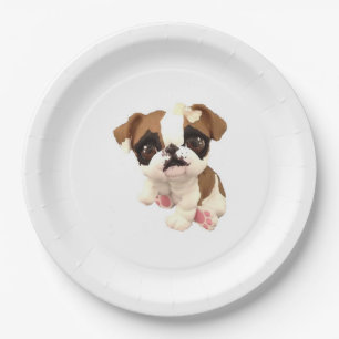Assiettes En Carton Plaque à papier de bouledogue anglais