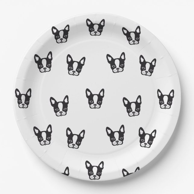 Assiettes En Carton Plaque à papier de bouledogue français/Frenchie (Devant)