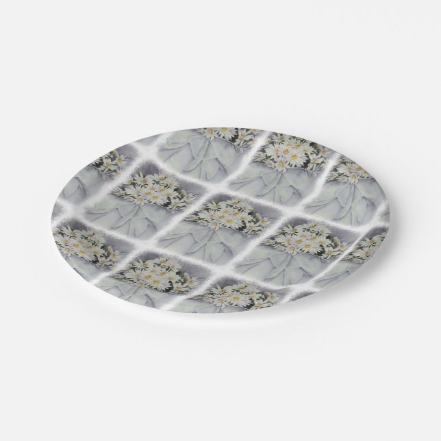 ASSIETTES EN CARTON PLAQUE À PAPIER DE BOUQUET DE FLEUR DE MARGUERITE (Angle)