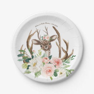 Assiettes En Carton plaque à papier de cerfs communs mignons de régi