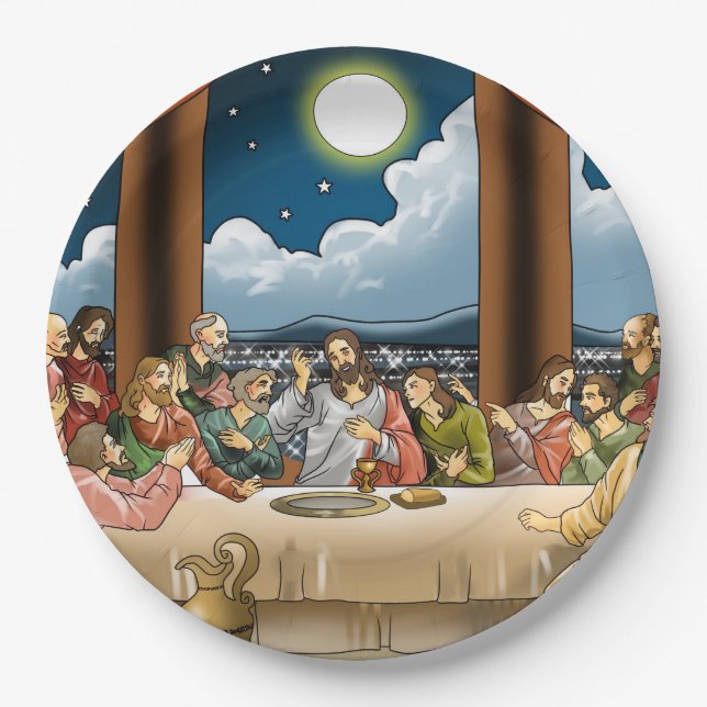 Assiettes En Carton Plaque à papier de dernier dîner (Devant)