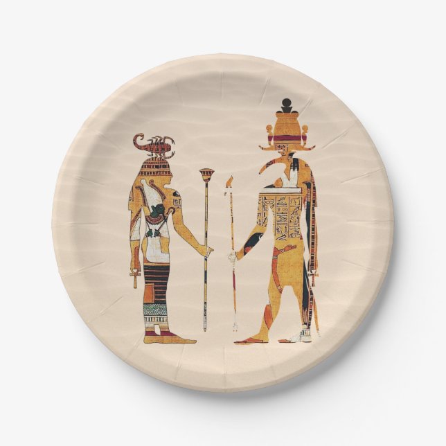 Assiettes En Carton Plaque à papier de dieux d'Egypte antique (Devant)