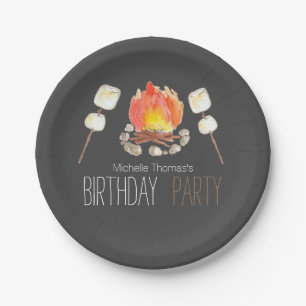 Assiettes En Carton Plaque à papier de feu de camp d'anniversaire noi