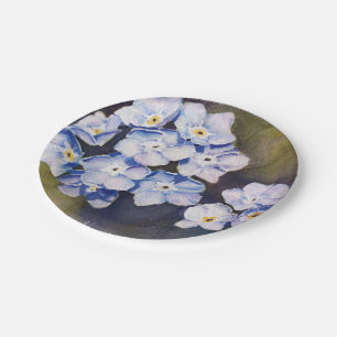 ASSIETTES EN CARTON PLAQUE À PAPIER DE FLEUR DE MYOSOTIS DES MARAIS