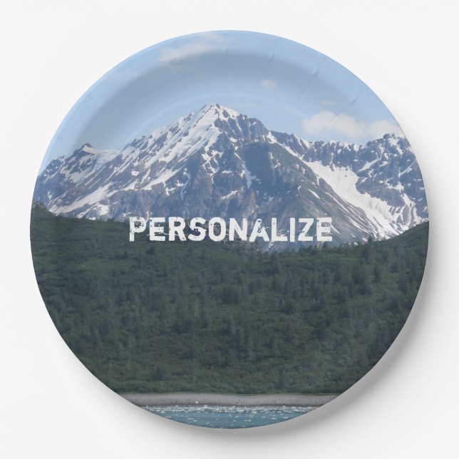 Assiettes En Carton Plaque à papier de montagne (Devant)