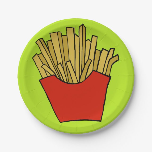 Assiettes En Carton Plaque à papier de pommes frites (Devant)