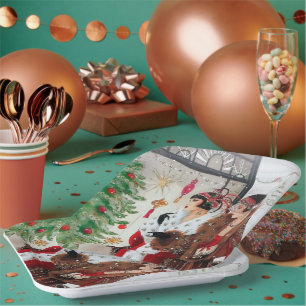 Assiettes En Carton plaque à papier de rétro partie vintage de dames