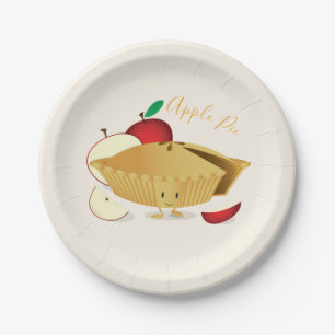Assiettes En Carton Plaque à papier du caractère   de tarte aux pomm