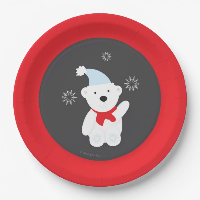 Assiettes En Carton Plaque à papier du pays des merveilles d'hiver (Devant)