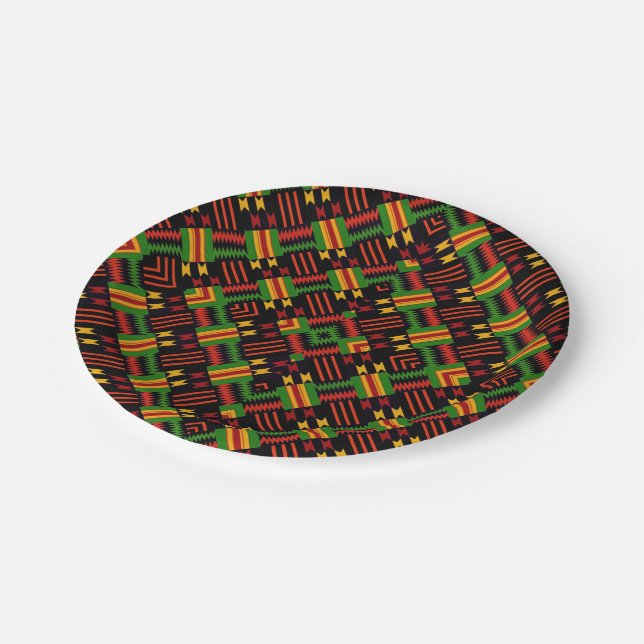 Assiettes En Carton Plaque à papier foncée suprême de bruit d'Afro (Angle)
