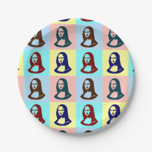 Assiettes En Carton Plaque à papier transparente de Mona Lisa d'art d