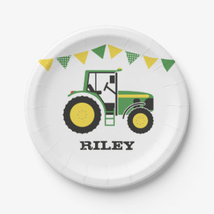 Assiettes En Carton Plaque à papier verte de fête d'anniversaire de