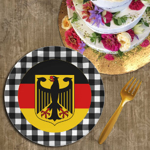 Assiettes En Carton Plaque Allemagne, plaid de buffle & drapeau allema