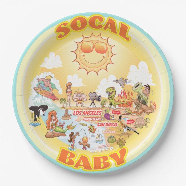 Assiettes En Carton Plaque bébé SoCal (Devant)
