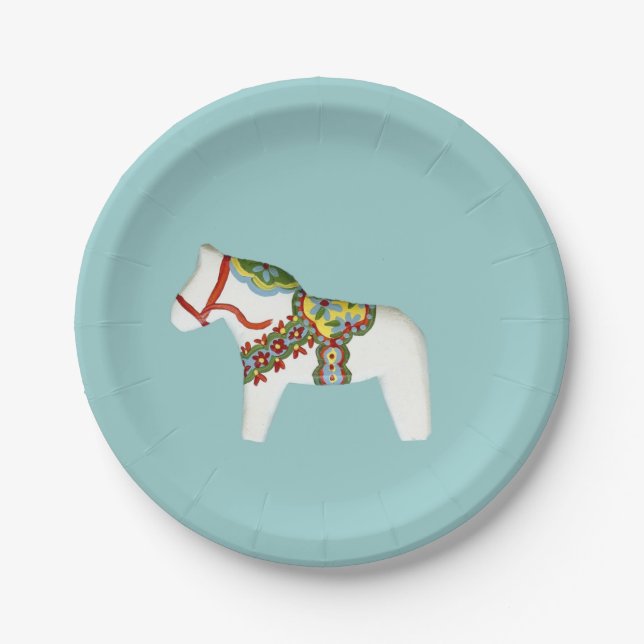 Assiettes En Carton Plaque blanche à cheval (Devant)