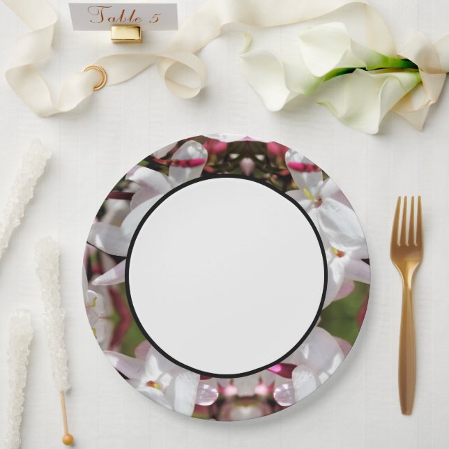 Assiettes En Carton Plaque blanche en papier Jasmine (Mariage)