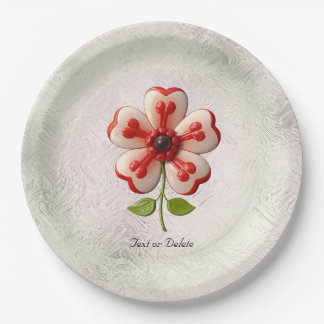 Assiettes En Carton Plaque blanche en papier rouge