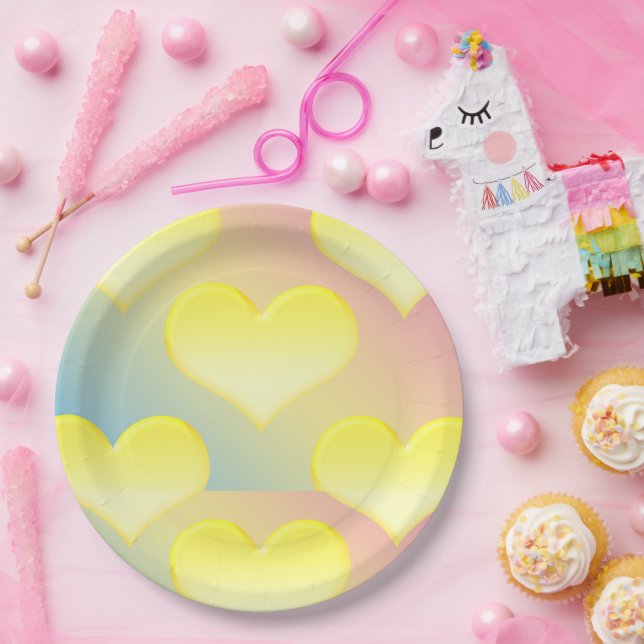 Assiettes En Carton plaque cardiaque (Fête)