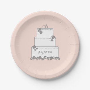 Assiettes En Carton Plaque d'accueil pour dessert Mariage rose