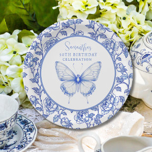 Assiettes En Carton Plaque d'anniversaire Chinoiserie Papillon