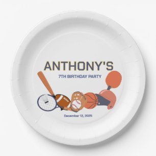Assiettes En Carton Plaque d'anniversaire de sport toute étoile