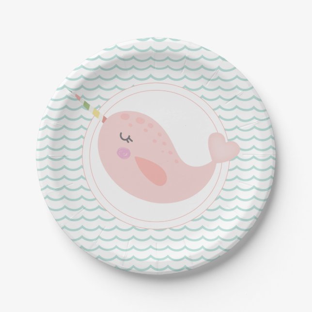 Assiettes En Carton Plaque d'anniversaire Pastel Mermaid (Devant)