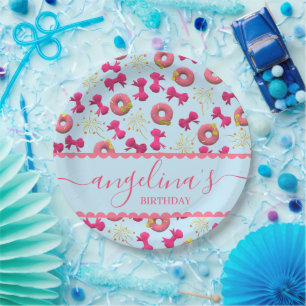 Assiettes En Carton Plaque d'Anniversaire Personnalisée - Donuts et va