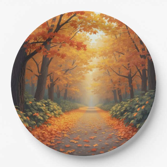 Assiettes En Carton plaque d'automne (Devant)