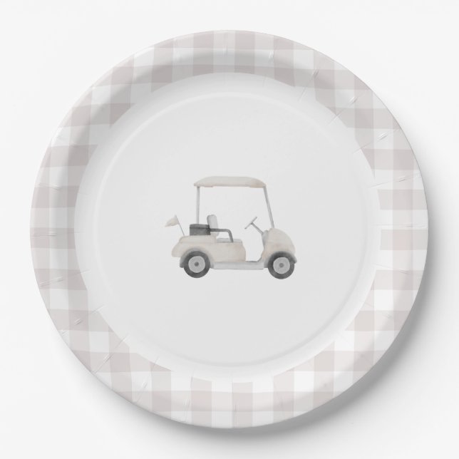 Assiettes En Carton plaque de baby shower de golf neutre (Devant)