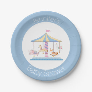 Assiettes En Carton Plaque de Baby shower du carousel animal