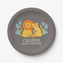 Plaque de Baby shower du lion de la jungle