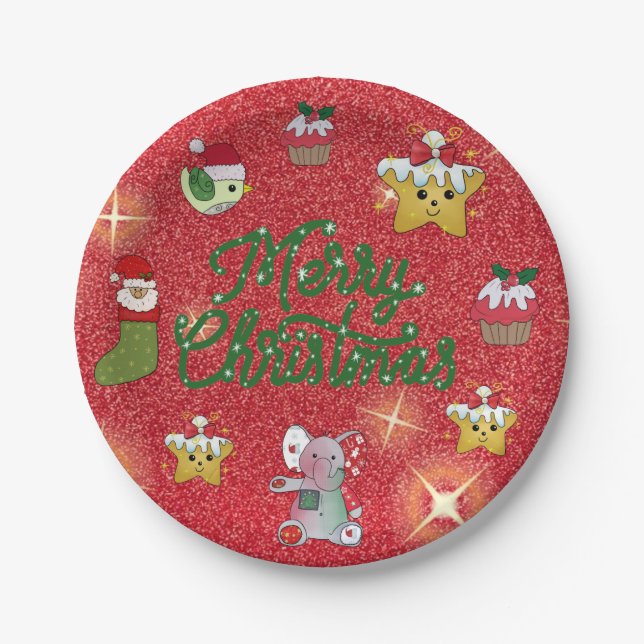 Assiettes En Carton Plaque de couleur vive (Devant)