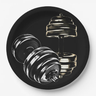 Assiettes En Carton Plaque de fête de Dumbbell