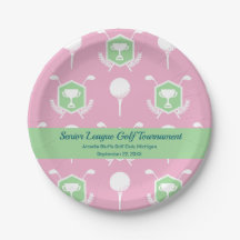 Plaque de fête de ligue de golf - Rose et Vert