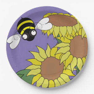 Assiettes En Carton Plaque de fête de tournesol