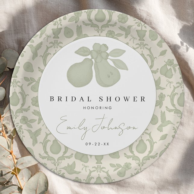 Assiettes En Carton Plaque de Fête des mariées à poires parfaite (Paper Plate)