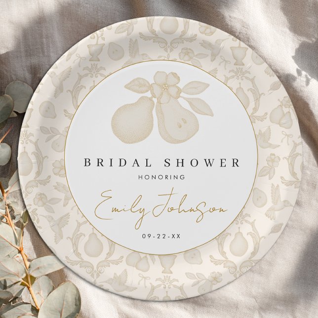 Assiettes En Carton Plaque de Fête des mariées Gold Perfect (Paper Plates)