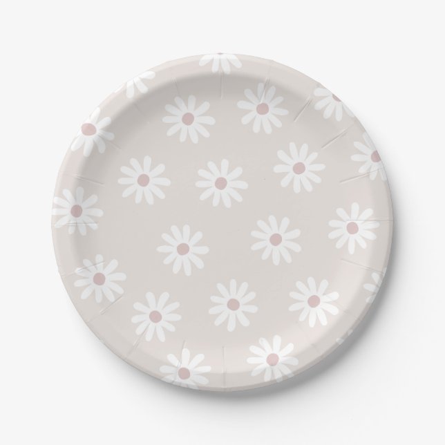 Assiettes En Carton Plaque de la fête des fleurs Boho (Devant)