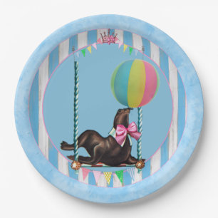 Assiettes En Carton Plaque de la fête du sceau du cirque Vintage