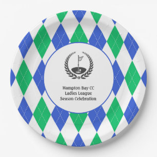 Assiettes En Carton Plaque de la Motif de la Ligue de Jacquard de golf