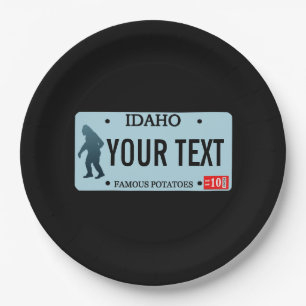 Assiettes En Carton Plaque de licence Idaho Sasquatch
