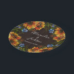 Assiettes En Carton Plaque de Mariage campagnard de tournesol en bois<br><div class="desc">Parfait pour votre journée spéciale ! Consultez nos articles correspondants : https://www.zazzle.com/store/bdp_designs/products?cg=196798296938230060</div>