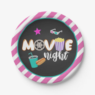 Assiettes En Carton Plaque de nuit pour film - Fille