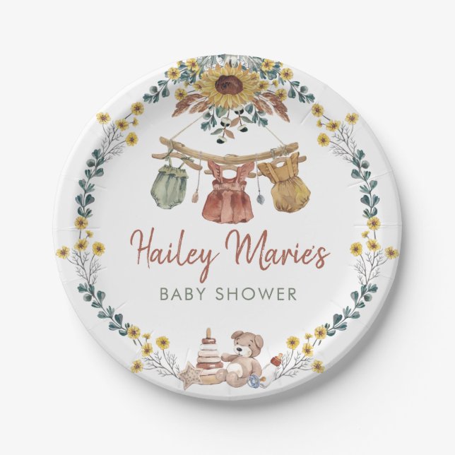 Assiettes En Carton Plaque de papier à étendoir Boho (Devant)